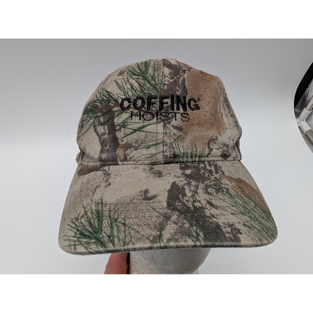 Natural Gear Camo Hat Coffing Hoists Wadesboro NC Leather Strapback Cap